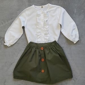 Ruffle shirt and Skirt